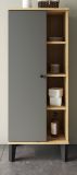 Badezimmer Midischrank Torsby in grau und Evoke Eiche Badm�bel Kommode 51 x 128 cm
