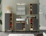 Badezimmer H�ngeschrank Torsby in grau und Evoke Eiche Badschrank h�ngend 51 x 75 cm