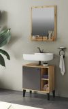 Badm�bel Set 2-teilig Torsby in grau und Evoke Eiche Badkombination 60 cm