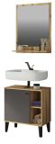 Badm�bel Set 2-teilig Torsby in grau und Evoke Eiche Badkombination 60 cm