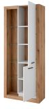 Vitrine Rivian in wei� matt und Evoke Eiche Vitrinenschrank 80 x 195 cm