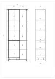 Vitrine Rivian in wei� matt und Evoke Eiche Vitrinenschrank 80 x 195 cm