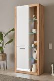 Vitrine Rivian in wei� matt und Evoke Eiche Vitrinenschrank 80 x 195 cm