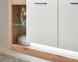 TV-Lowboard Rivian in wei� matt und Evoke Eiche TV Unterteil in Komforth�he XL-Board 198 x 61 cm