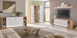 TV-Lowboard Rivian in wei� matt und Evoke Eiche TV Unterteil in Komforth�he XL-Board 198 x 61 cm