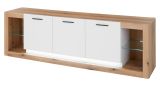 TV-Lowboard Rivian in wei� matt und Evoke Eiche TV Unterteil in Komforth�he XL-Board 198 x 61 cm