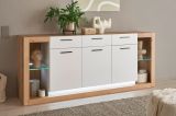 Sideboard Rivian in wei� matt und Evoke Eiche Kommode 198 x 83 cm