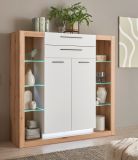 Highboard Rivian in wei� matt und Evoke Eiche Kommode 141 x 139 cm