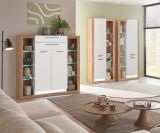 Highboard Rivian in wei� matt und Evoke Eiche Kommode 141 x 139 cm