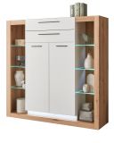 Highboard Rivian in wei� matt und Evoke Eiche Kommode 141 x 139 cm