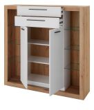 Highboard Rivian in wei� matt und Evoke Eiche Kommode 141 x 139 cm