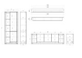 Wohnwand Rivian in wei� matt und Evoke Eiche Wohnkombination Set 3-teilig 298 cm