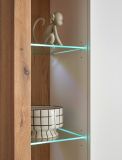 Wohnwand Rivian in wei� matt und Evoke Eiche Wohnkombination Set 3-teilig 298 cm