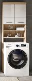 Waschmaschinenschrank Mambo in wei� Hochglanz und Sonoma Eiche Waschmaschinen �berbau 63 x 191 cm