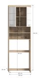 Waschmaschinenschrank Mambo in wei� Hochglanz und Sonoma Eiche Waschmaschinen �berbau 63 x 191 cm