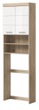 Waschmaschinenschrank Mambo in wei� Hochglanz und Sonoma Eiche Waschmaschinen �berbau 63 x 191 cm