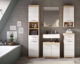 Badm�bel Set 5-teilig Mambo in wei� Hochglanz und Sonoma Eiche Badkombination 164 x 191 cm