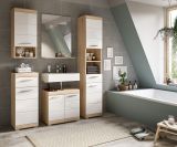 Badm�bel Set 5-teilig Mambo in wei� Hochglanz und Sonoma Eiche Badkombination 164 x 191 cm