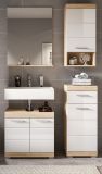 Badm�bel Set 4-teilig Mambo in wei� Hochglanz und Sonoma Eiche Badkombination 112 x 191 cm