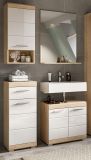Badm�bel Set 4-teilig Mambo in wei� Hochglanz und Sonoma Eiche Badkombination 112 x 191 cm