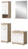 Badm�bel Set 4-teilig Mambo in wei� Hochglanz und Sonoma Eiche Badkombination 112 x 191 cm