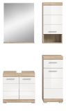 Badm�bel Set 4-teilig Mambo in wei� Hochglanz und Sonoma Eiche Badkombination 112 x 191 cm