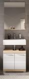 Badm�bel Set 2-teilig Mambo in wei� Hochglanz und Sonoma Eiche Badkombination 60 x 191 cm