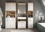 Badm�bel Set 4-teilig Mambo in wei� Hochglanz und Sonoma Eiche Badkombination 186 x 191 cm