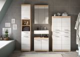 Badm�bel Set 4-teilig Mambo in wei� Hochglanz und Sonoma Eiche Badkombination 186 x 191 cm