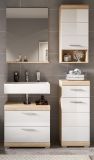 Badm�bel Set 4-teilig Mambo in wei� Hochglanz und Sonoma Eiche Badkombination 112 x 191 cm