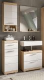 Badm�bel Set 4-teilig Mambo in wei� Hochglanz und Sonoma Eiche Badkombination 112 x 191 cm