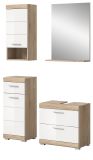 Badm�bel Set 4-teilig Mambo in wei� Hochglanz und Sonoma Eiche Badkombination 112 x 191 cm