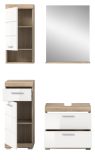 Badm�bel Set 4-teilig Mambo in wei� Hochglanz und Sonoma Eiche Badkombination 112 x 191 cm