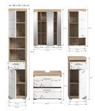 Badm�bel Set 5-teilig Mambo in wei� Hochglanz und Sonoma Eiche Badkombination 164 x 191 cm