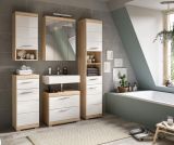 Badm�bel Set 2-teilig Mambo in wei� Hochglanz und Sonoma Eiche Badkombination 60 x 191 cm