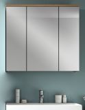 Badezimmer Spiegelschrank Cooper in Artisan Eiche und grau Badschrank 3-t�rig 80 cm, Soft-Close