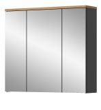 Badezimmer Spiegelschrank Cooper in Artisan Eiche und grau Badschrank 3-t�rig 80 cm, Soft-Close