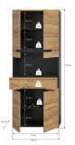 Badezimmer Hochschrank Cooper in Artisan Eiche und grau Badschrank 76 x 193 cm, Soft-Close