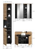 Badm�bel Set 3-teilig Cooper in Artisan Eiche und grau Badkombination 133 x 193 cm, Soft-Close