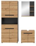 Badm�bel Set 3-teilig Cooper in Artisan Eiche und grau Badkombination 154 x 193 cm, Soft-Close