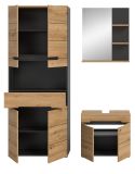 Badm�bel Set 3-teilig Cooper in Artisan Eiche und grau Badkombination 154 x 193 cm, Soft-Close