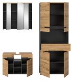 Badm�bel Set 3-teilig Cooper in Artisan Eiche und grau Badkombination 171 x 193 cm, Soft-Close