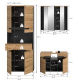 Badm�bel Set 3-teilig Cooper in Artisan Eiche und grau Badkombination 171 x 193 cm, Soft-Close
