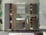 Badm�bel Set 2-teilig Torsby in grau und Evoke Eiche Badkombination 60 cm