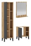 Badm�bel Set 3-teilig Torsby in grau und Evoke Eiche Badkombination 121 x 190 cm