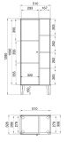 Badezimmer Midischrank Torsby in wei� und Evoke Eiche Badm�bel Kommode 51 x 128 cm