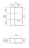 Badezimmer H�ngeschrank Torsby in wei� und Evoke Eiche Badschrank h�ngend 51 x 75 cm