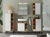 Badezimmer H�ngeschrank Torsby in wei� und Evoke Eiche Badschrank h�ngend 51 x 75 cm