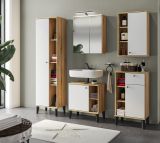 Badezimmer H�ngeschrank Torsby in wei� und Evoke Eiche Badschrank h�ngend 51 x 75 cm