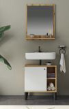 Badm�bel Set 2-teilig Torsby in wei� und Evoke Eiche Badkombination 60 cm
